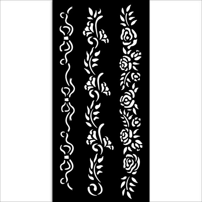 Pochoir épais cm 12X25 - 3 bordures Timeless