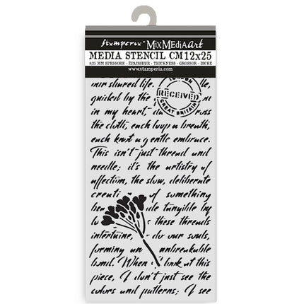 Pochoir épais cm 12X25 - Quiet Days manuscrit