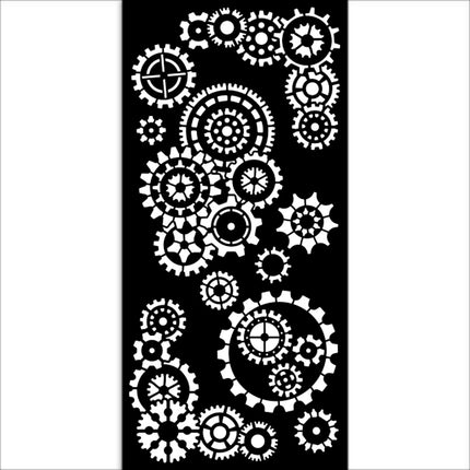Pochoir épais 12X25 cm - Gear up for Christmas engrenages