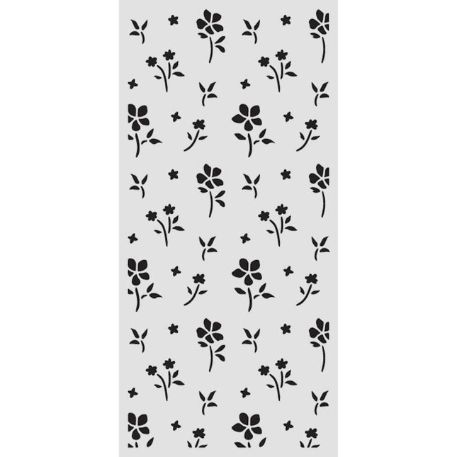 Pochoir épais cm 12X25 - Famille, motif de petites fleurs