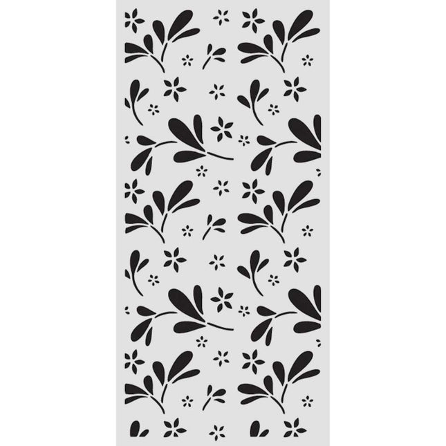 Pochoir épais cm 12X25 - Famille, motif de grandes fleurs