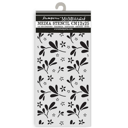 Pochoir épais cm 12X25 - Famille, motif de grandes fleurs