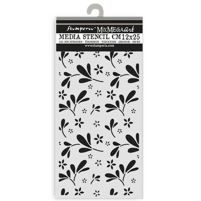 Pochoir épais cm 12X25 - Famille, motif de grandes fleurs