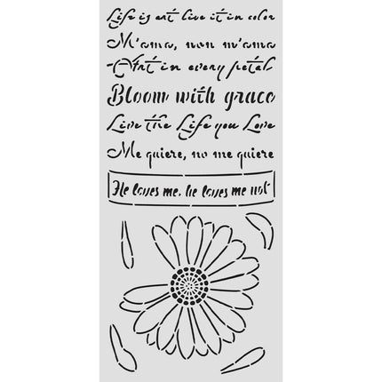 Pochoir épais cm 12X25 - Il m’aime, un peu, beaucoup Daisy Art