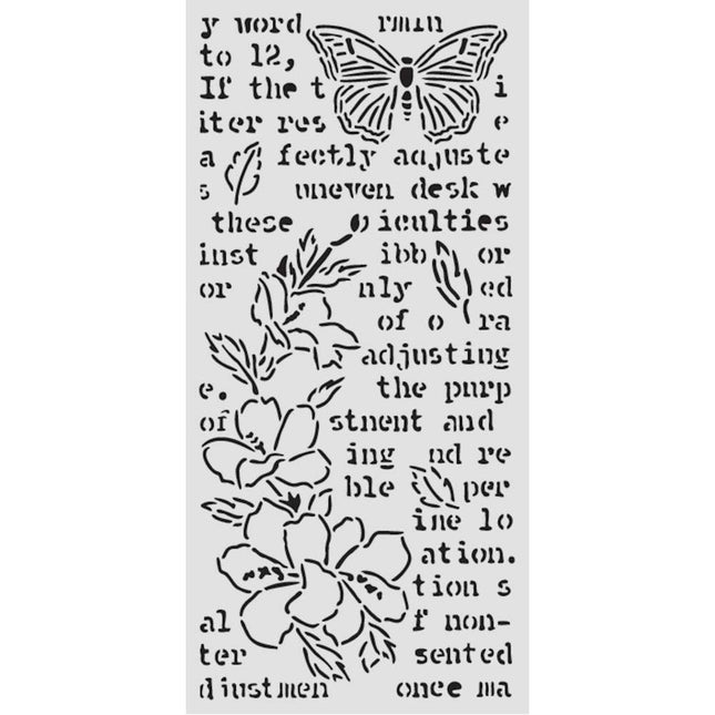 Pochoir épais 12X25 cm - papillon et fleur Secret Diary