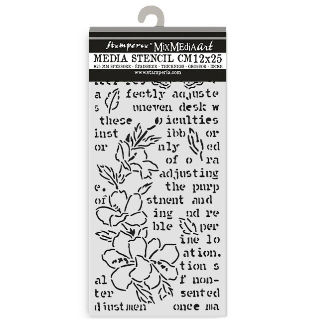 Pochoir épais 12X25 cm - papillon et fleur Secret Diary