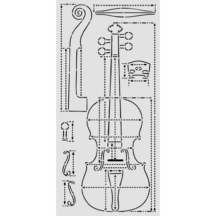 Pochoir découpé au laser pour loisirs créatifs cm 12X25 - sections de violon Symphony