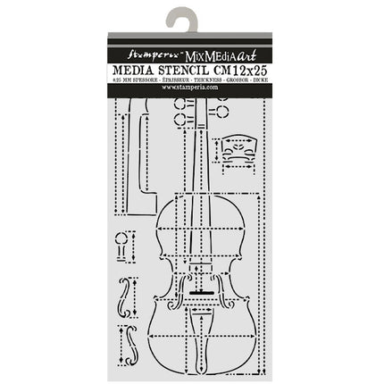 Pochoir découpé au laser pour loisirs créatifs cm 12X25 - sections de violon Symphony