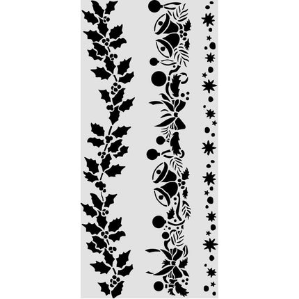 Pochoir découpé au laser pour loisirs créatifs 12X25 cm - Bordures de Noël