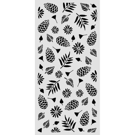 Pochoir découpé au laser pour loisirs créatifs 12X25 cm - Motif de pommes de pin de Noël