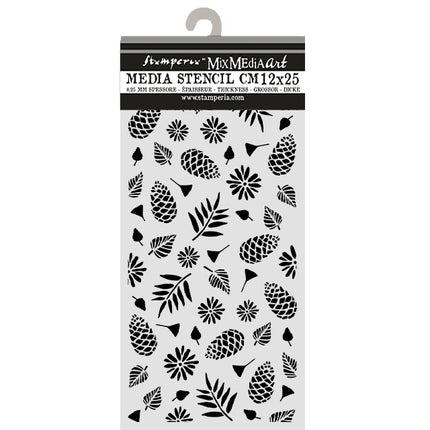 Pochoir découpé au laser pour loisirs créatifs 12X25 cm - Motif de pommes de pin de Noël