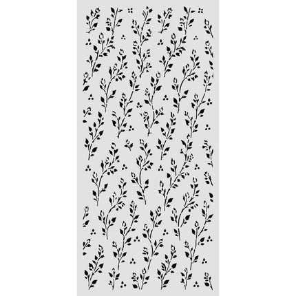 Pochoir découpé au laser pour loisirs créatifs 12X25 cm - Cozy Family motif de brindilles
