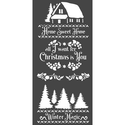 Pochoir épais cm. 12X25 Magie hivernale