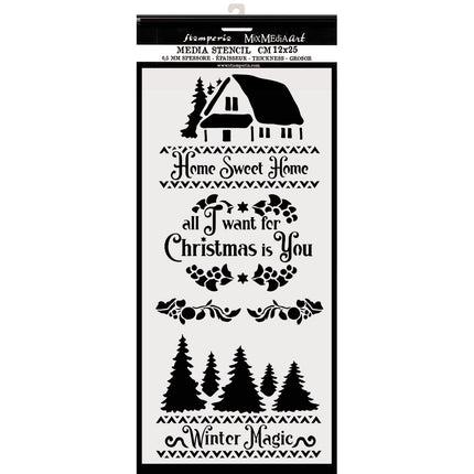 Pochoir épais cm. 12X25 Magie hivernale