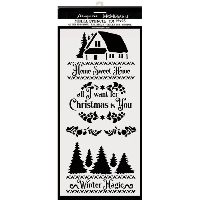 Pochoir épais cm. 12X25 Magie hivernale