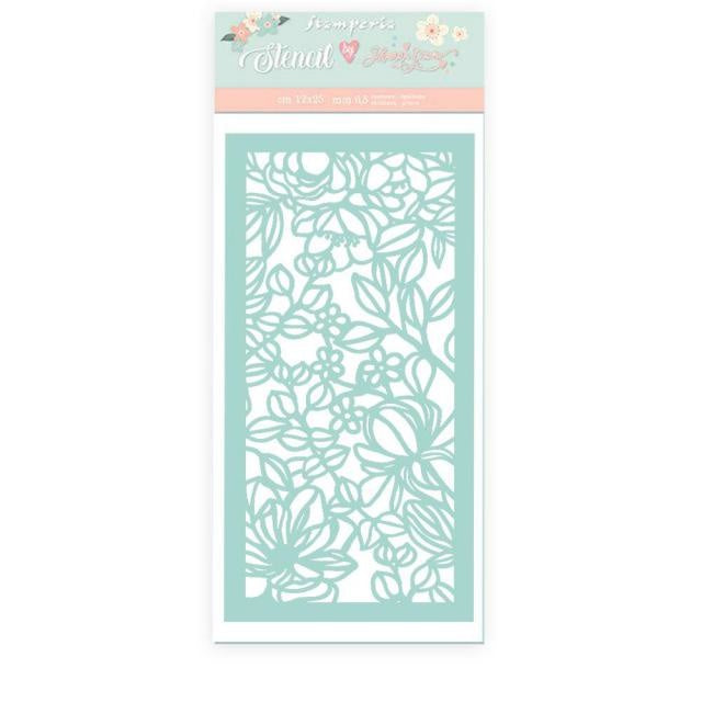Pochoir épais cm 12x25 - Fleurs et feuilles Celebration
