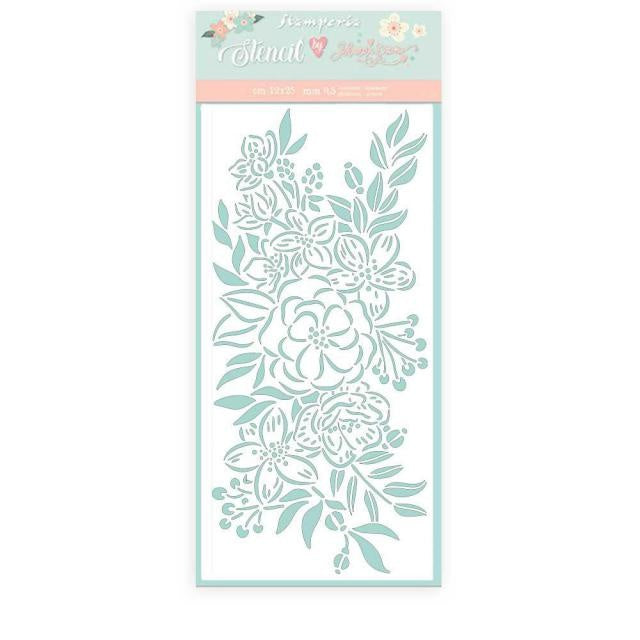Pochoir épais cm 12x25 - Bordure de fleurs Celebration