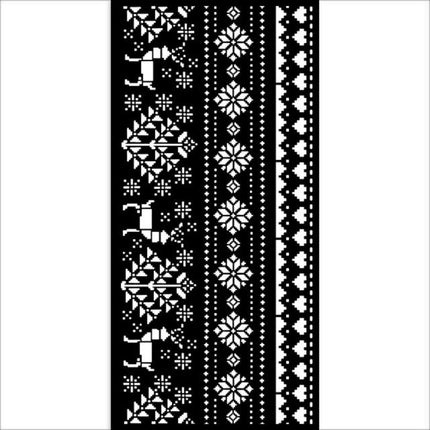 Pochoir épais cm 12X25 - Bordure de Noël avec des rennes