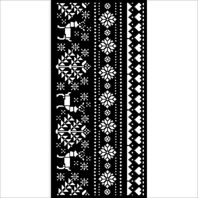 Pochoir épais cm 12X25 - Bordure de Noël avec des rennes