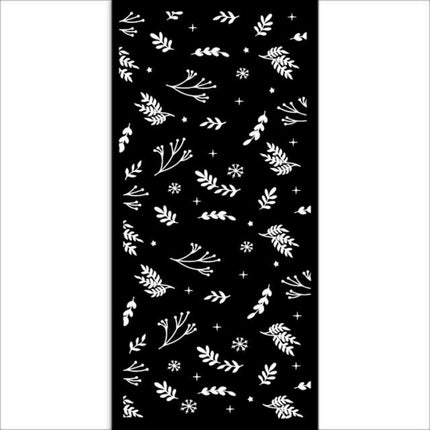 Pochoir épais cm 12X25 - Feuilles et petites branches