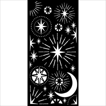 Pochoir épais cm 12X25 - Étoiles et lune de Noël