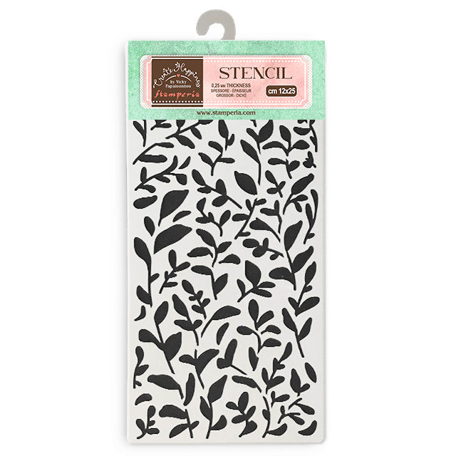 Pochoir épais 12X25 cm - Create Happiness Secret Diary motif de feuilles