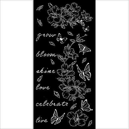 Pochoir épais 12X25 cm - Create Happiness Secret Diary fleurs et papillon