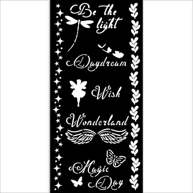 Pochoir épais cm 12X25 - Journée magique Wonderland