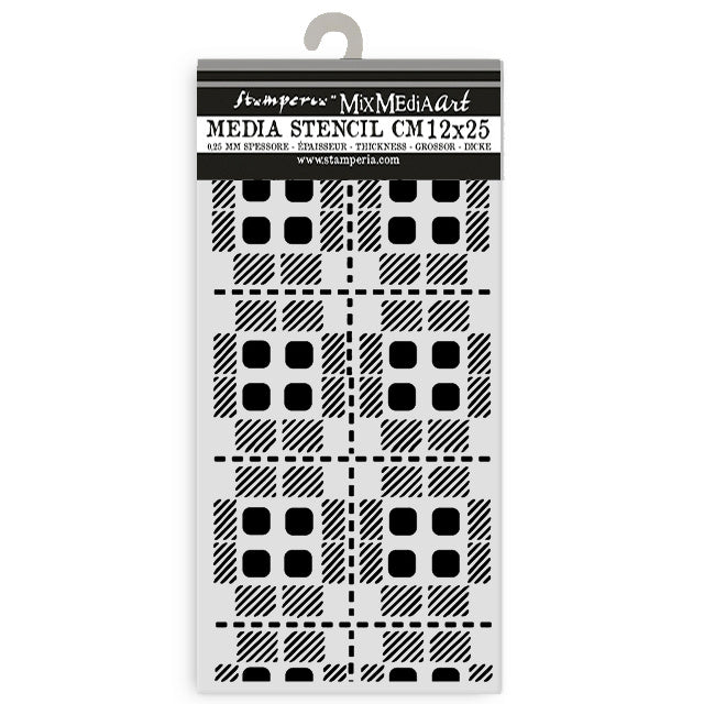 Pochoir épais cm 12X25 - Gear up for Christmas motif tissu