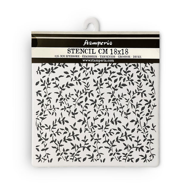 Pochoir épais cm 18X18 - Motif de feuilles de jardin