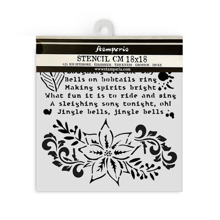 Pochoir épais cm 18X18 - Casse-Noisette, poinsettia