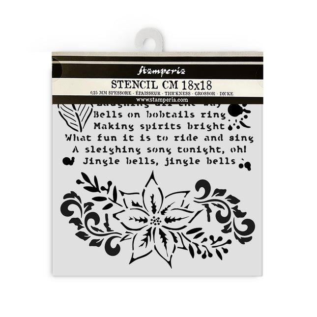 Pochoir épais cm 18X18 - Casse-Noisette, poinsettia