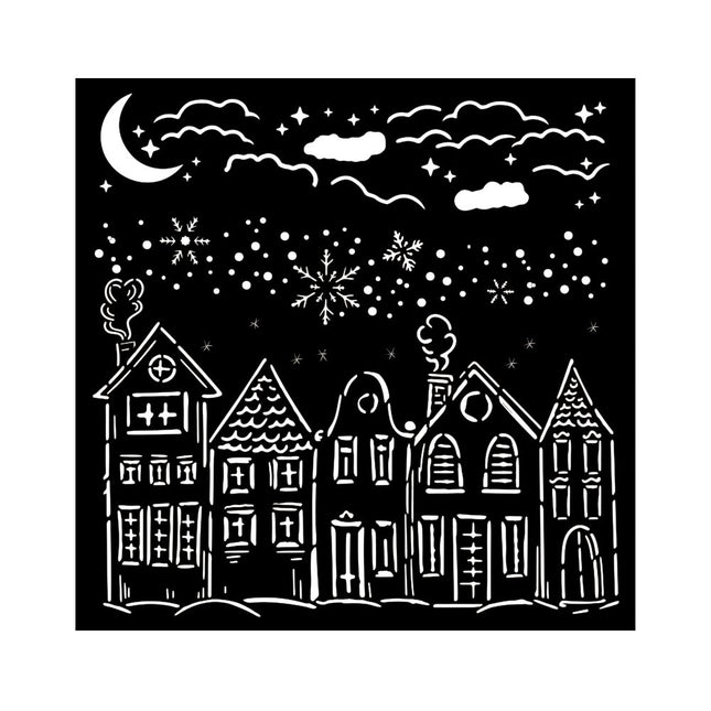 Pochoir épais cm 18X18 - Maisons de Noël classiques