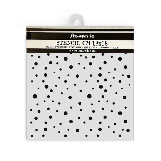 Pochoir épais cm 18X18 - Motif de pois de Noël classiques