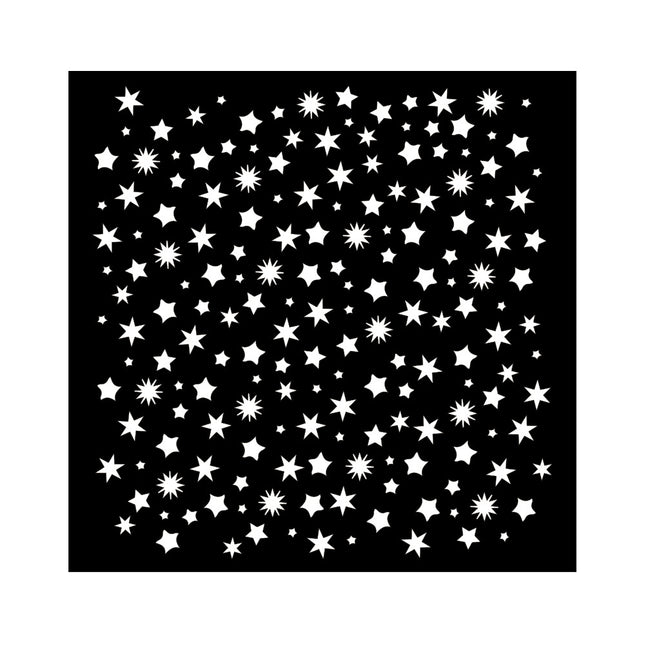 Pochoir épais cm 18X18 - Motif d'étoiles de Noël classiques
