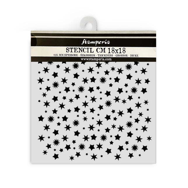 Pochoir épais cm 18X18 - Motif d'étoiles de Noël classiques