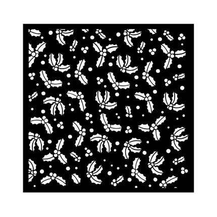 Pochoir épais cm 18X18 - Motif de groseilles à maquereau de Noël classiques