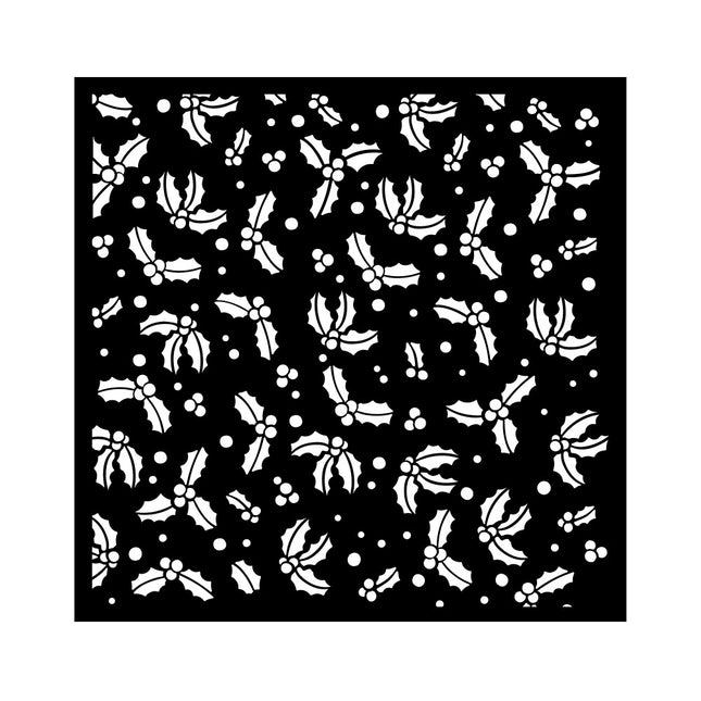 Pochoir épais cm 18X18 - Motif de groseilles à maquereau de Noël classiques