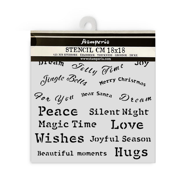 Pochoir épais cm 18X18 - Citations de Noël classiques