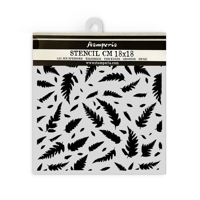 Pochoir épais 18X18 cm - Motif de feuilles de la forêt
