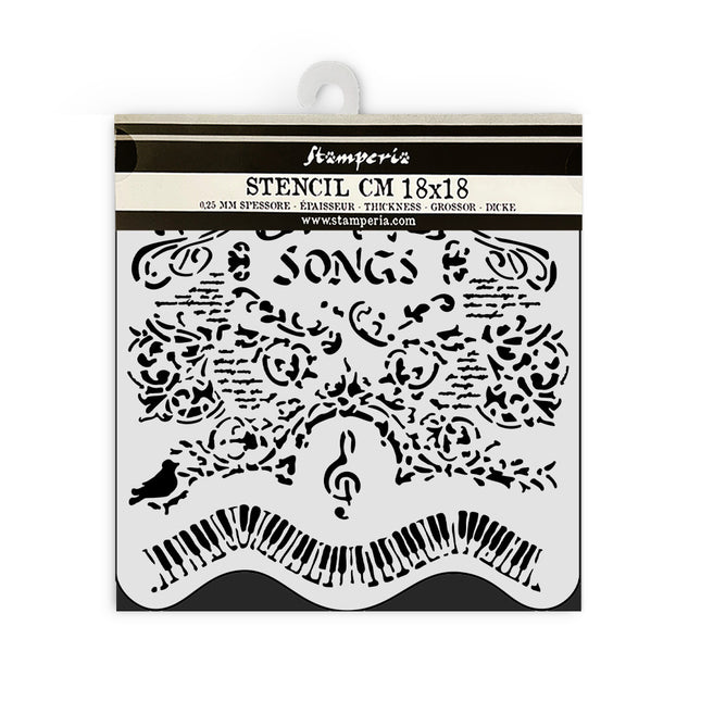 Pochoir épais cm 18X18 - Chansons et piano