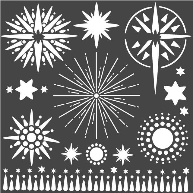 Pochoir épais cm 18x18 Étoiles