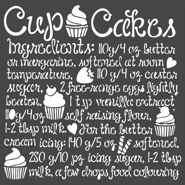 Pochoir épais cm. 18X18 Cupcake