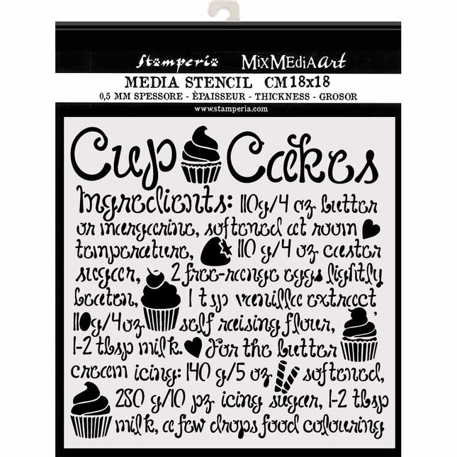 Pochoir épais cm. 18X18 Cupcake