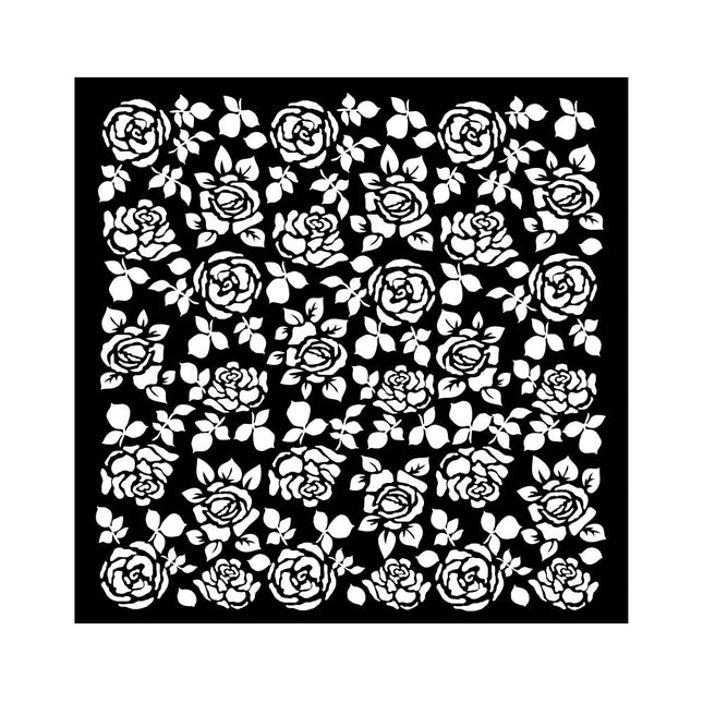 Pochoir épais cm 18X18 - Motif de roses précieuses