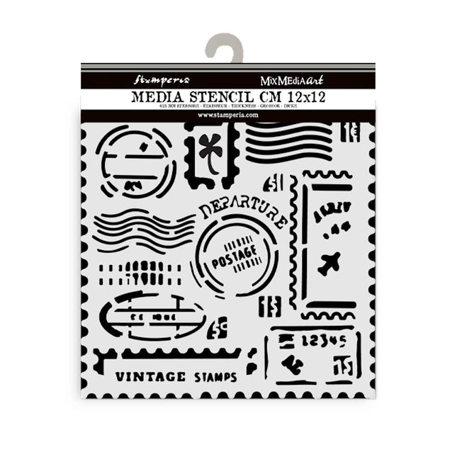 Pochoir épais 12X12 cm - tampons Art of Travelling