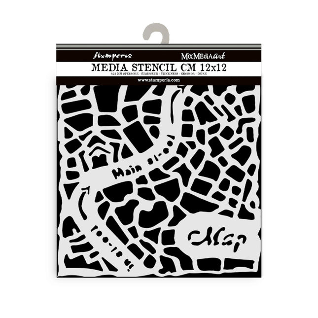 Pochoir épais 12X12 cm - Art of Travelling plan de rue