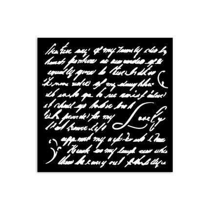 Pochoir épais 12X12 cm - Masquerade, écriture manuscrite