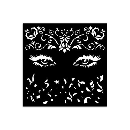 Pochoir épais 12X12 cm - Masquerade, yeux