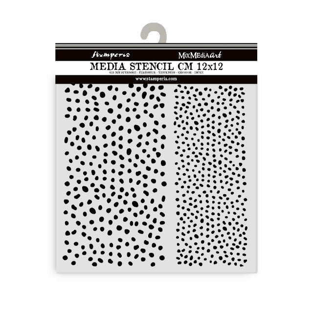 Pochoir épais 12X12 cm - Motif à pois